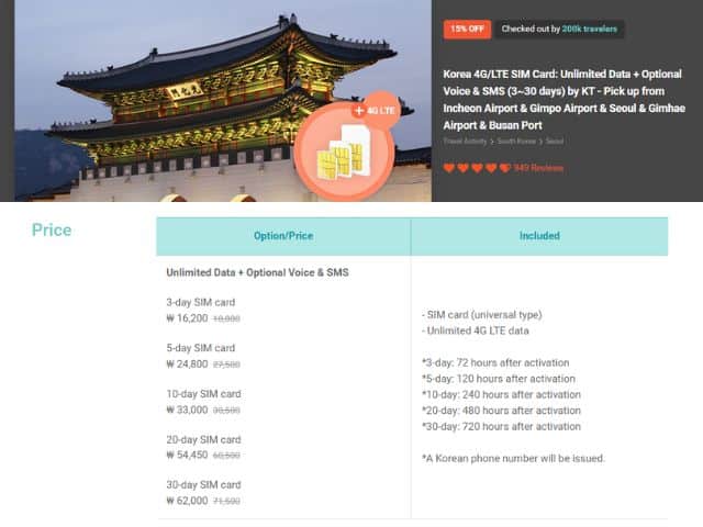 Korea 4G_LTE SIM Card_ Unlimited Data + Voice Option from Trazy